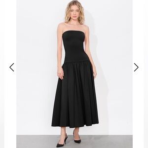 Alice + Olivia DROP WAIST MIDI DRESS